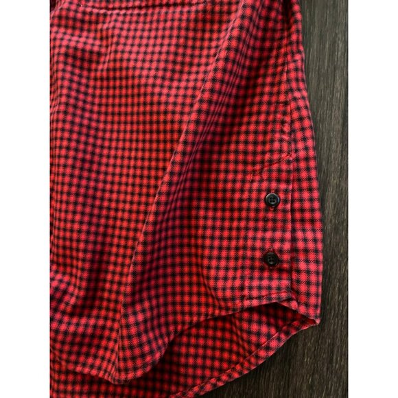 L.L. Bean Womens Red & Black Plaid Flannel Cotton Button-Down Shirt XL Petite - Picture 5 of 10